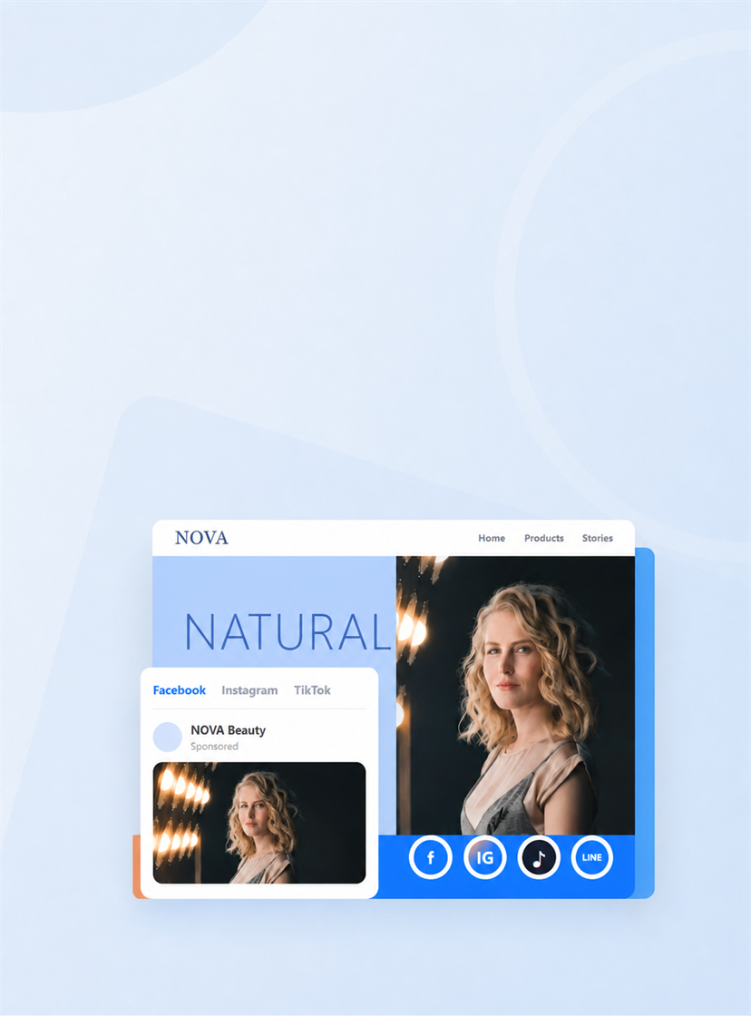 ai social assistant hero visual mobile